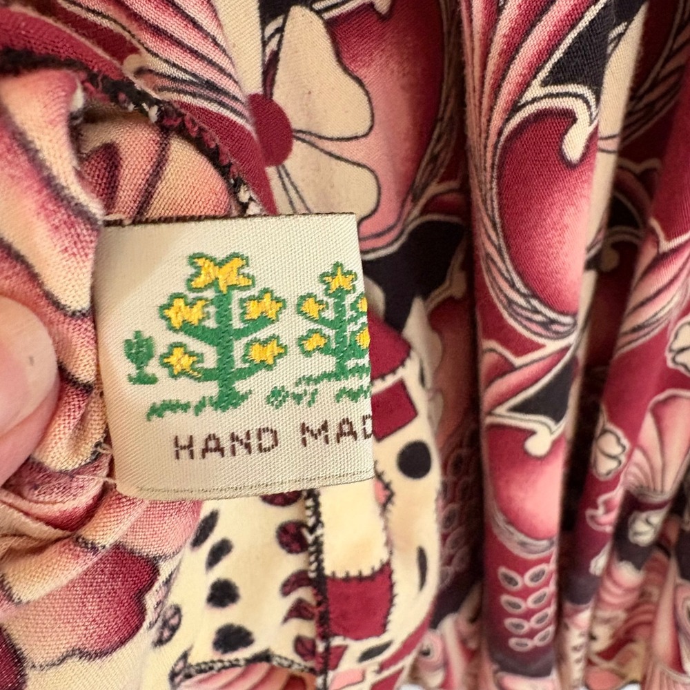 Printed Maxi Dress in Burgundy and Cream - Picture 10 of 12
